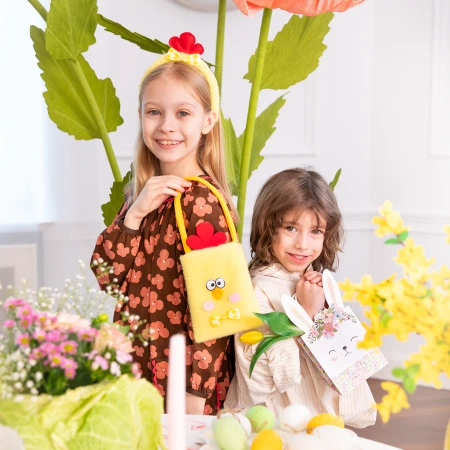 Torebki na prezenty w kształcie Zajączka z kwiatami , 1 szt.