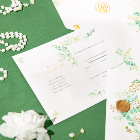 Zaproszenie na komunię IHS 10szt.