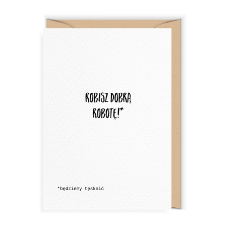 Kartka na pożegnanie kolegi/koleżanki z pracy "Dobra robota"