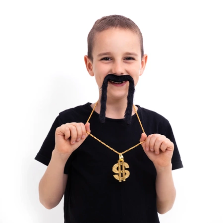 Sztuczne wąsy w stylu Fu Manchu czarne