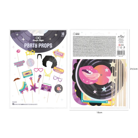 Rekwizyty do zdjęć retro disco 18 szt.