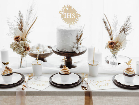 Topper drewniany IHS na Komunię , 23cm