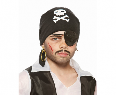 Zestaw farbek do malowania twarzy Pirat (oko pirata, kolczyk, make-up, aplikator)