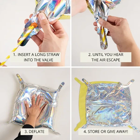 Balon foliowy kurtyna dwustronna Kwadrat, złoto-srebrny, 35 x 35 cm