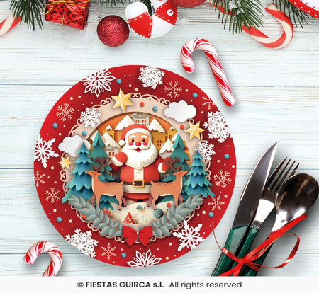 Talerzyki Santa Claus 23cm, 6 szt