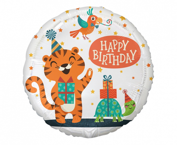 Balon foliowy Tygrysek (Happy Birthday), 18"