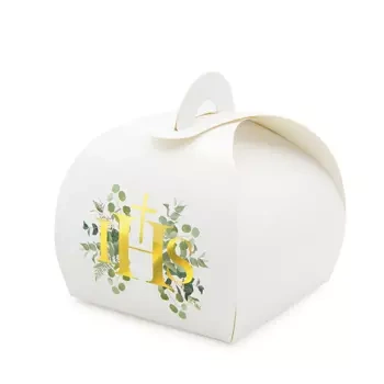 Pudełka na prezenty dla gości Komunia Święta IHS 6 szt DIY