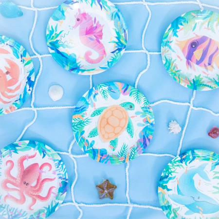 Talerzyki papierowe Ocean 18cm, 6szt.