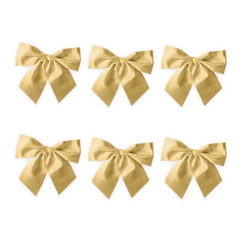 Świąteczne Kokardy Złote 6 sztuk