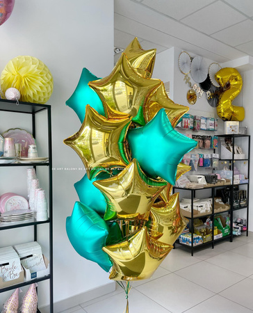 Balon foliowy "Gwiazda", matowa, zielona, 19"