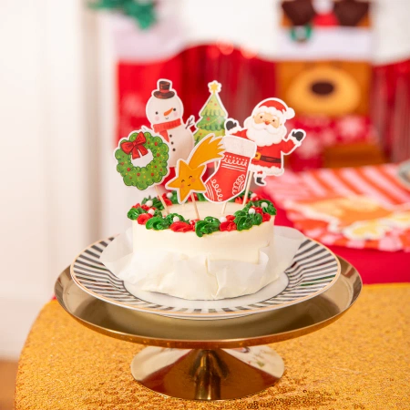 Toppery na tort świąteczne Zwierzaki 6szt.