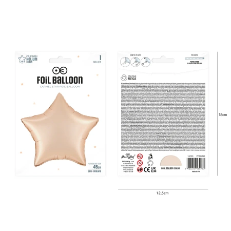 Balon foliowy Gwiazda matowy karmelowy 18cali
