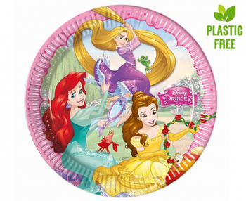 Talerzyki papierowe Princess Dreaming, 23cm, 8 szt. (PLASTIC-FREE)