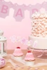 Toppery na tort Baby Shower "Słonik różowy" 5szt.