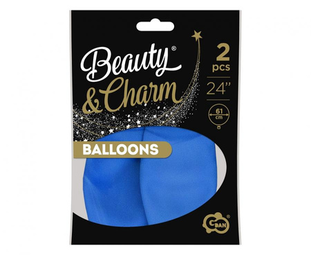 Balony Beauty&Charm, pastelowe, niebieskie 24"/ 2 szt.