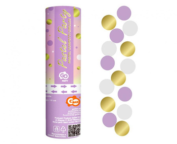 Konfetti pneumatyczne Kółeczka (złote, liliowe, białe) / 15 cm