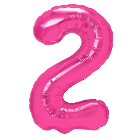 Balon foliowy cyfra 2 ciemnoróżowy 100cm