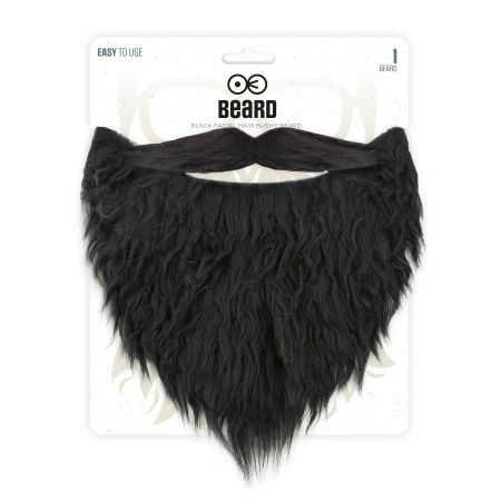 Sztuczna broda z wąsami czarna