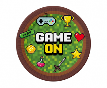 Talerzyki papierowe Game On, 18 cm, 6 szt.