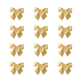 Świąteczne Kokardy Złote Małe 12 sztuk