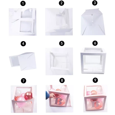 Pudełka / kostki na balony BABY niebieskie 4szt