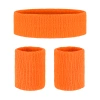 Opaski sportowe i przeciwpotne neonowe pomarańczowe - zestaw