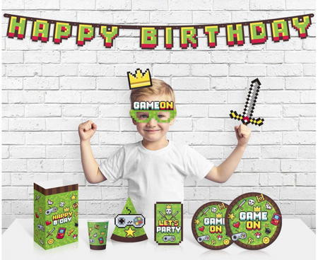 Girlanda papierowa Happy Birthday - Game On, 160 cm