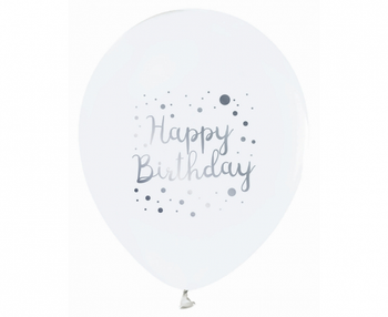 Balony Happy Birthday, 12"/ 5 szt.