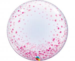 Balon Bubble Deco "Różowe Grochy"  24''