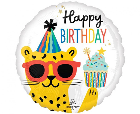 Balon foliowy 18" - Happy BIRTHDAY Cheetah