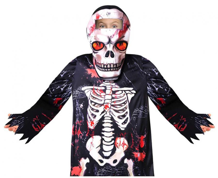 Zestaw dla dzieci Upiorny Kościotrup (szata, kaptur), rozm. 130/140 cm