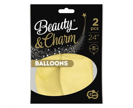 Balony Beauty&Charm, makaronowe, waniliowe 24"/ 2 szt.