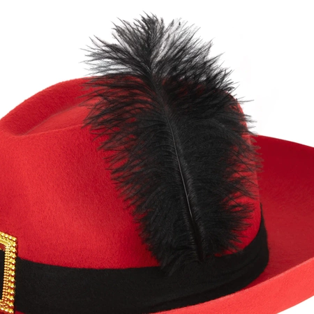 Kapelusz muszkietera czerwony