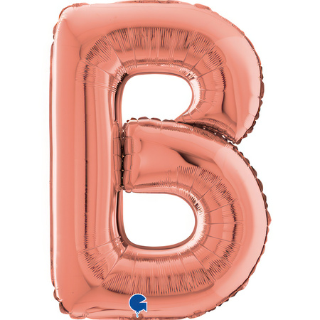 Balon Grabo 26'' Litera B różowe - złoto, 66cm 