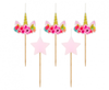 Świeczki pikery Różowy Jednorożec, 5 szt.