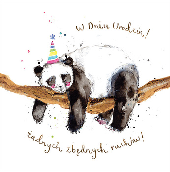 Karta urodzinowa - Leniwa Panda
