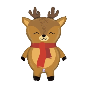 Balon foliowy 29" - Renifer z szalikiem