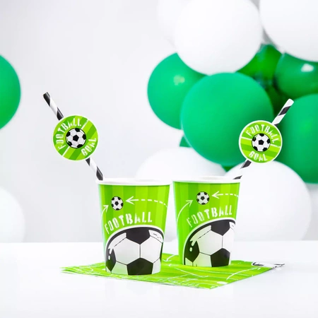 Słomki papierowe Football 19,5cm 6szt.