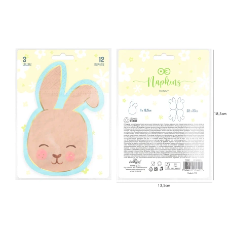 Serwetki Wielkanoc zajączki 10 szt.
