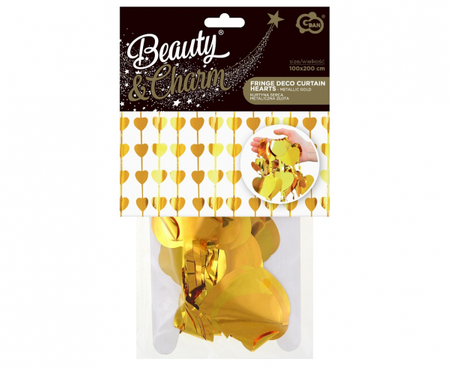 Kurtyna Serca, metaliczna złota, 100x200 cm