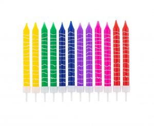 Świeczki "Grochy", kolorowe, 24/24