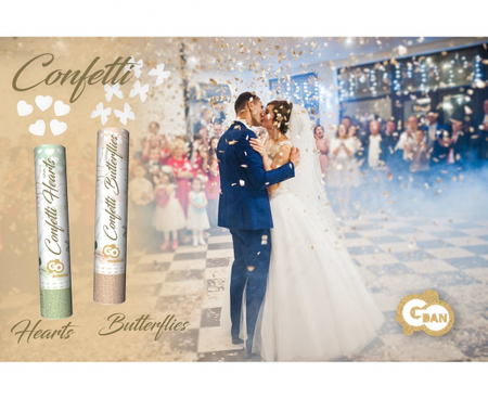 Konfetti pneumatyczne Białe Motylki/ 30 cm