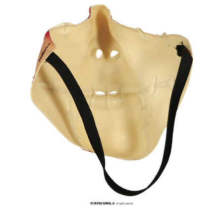 Lateksowa maska na Halloween zszyte usta