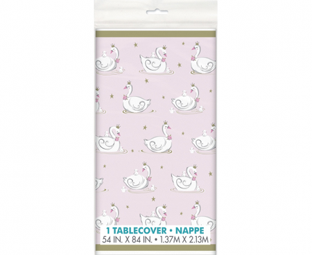 Obrus plastikowy Swan Birthday, 137 x 213 cm