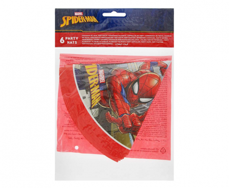 Czapeczki papierowe "Spiderman Crime Fighter" 6 szt.