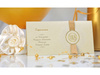 Zaproszenia komunijne ze złotą wstążką