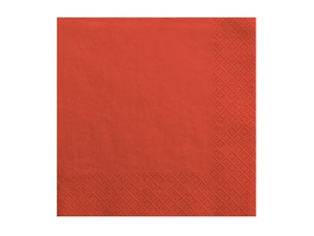 Serwetki trójwarstwowe, czerwony, 33x33cm