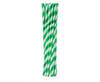 Rurki (słomki) pap. łamane, zielone paski, 6x200mm / 12 szt.
