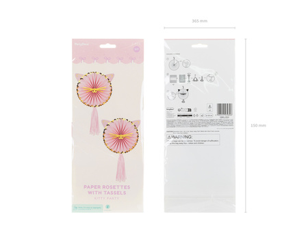 Rozety dekoracyjne Kotki, 26 cm, mix