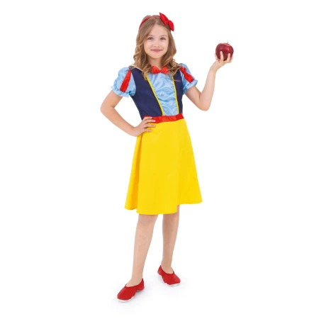 Strój Królewna Śnieżka dla dziewczynki, rozmiar 130/140 cm